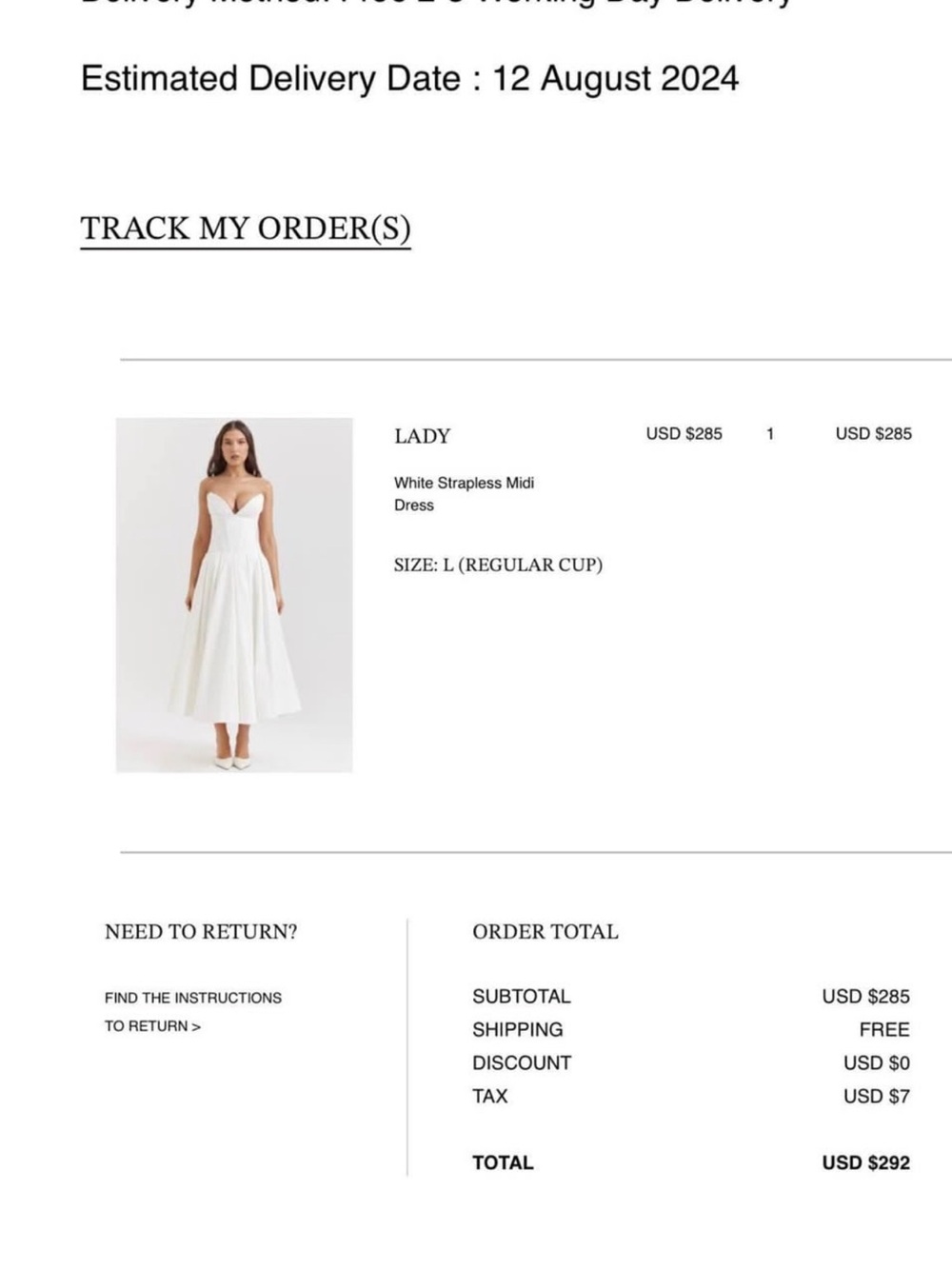 House of CB White Strapless Midi Dress